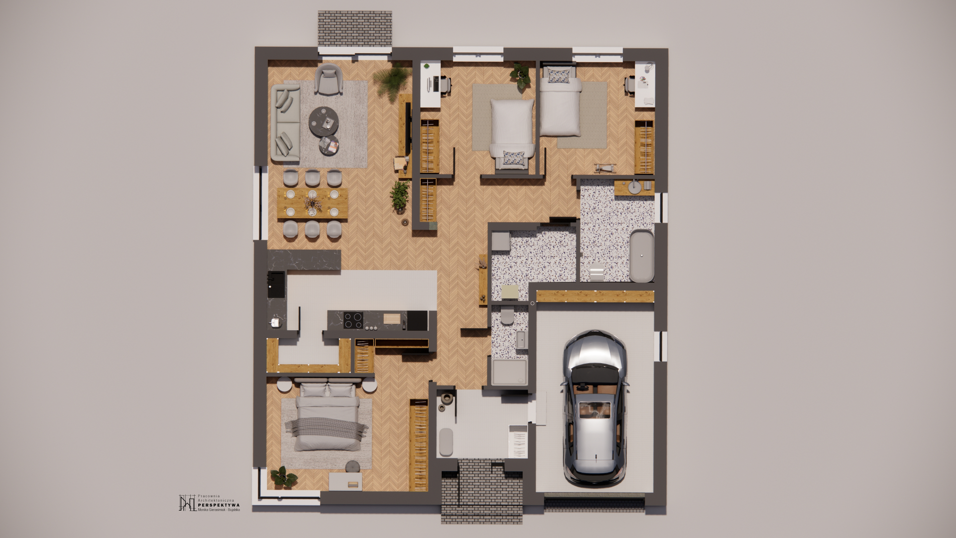 Rzut parteru domu - 143,26 m²